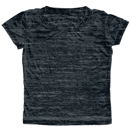 [820-251S] Round Neck Burnout T-Shirt - Black - Small