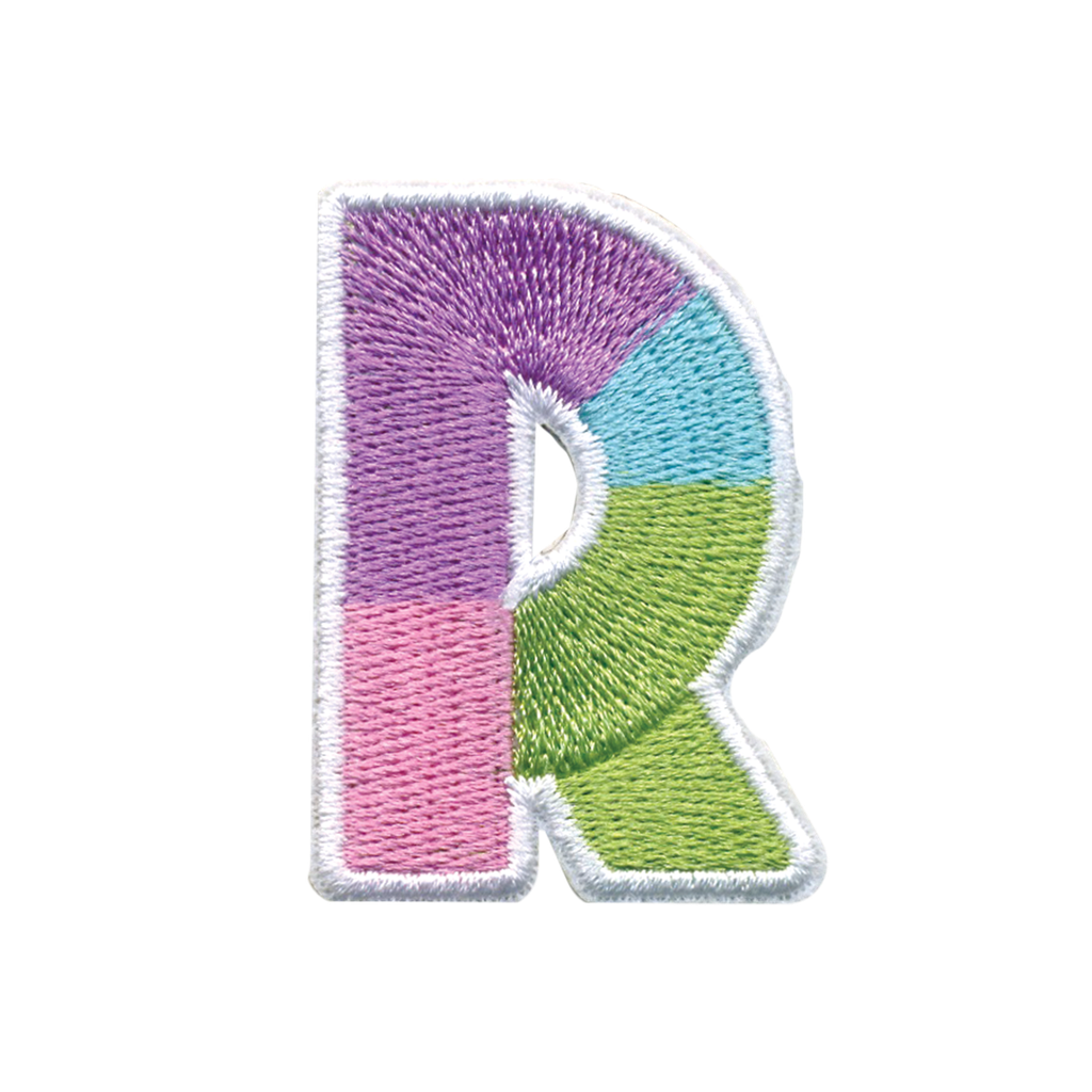 R Initial Color Block Sticker Patch
