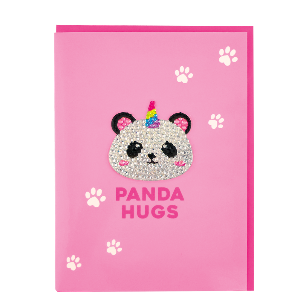 Panda Rhinestone Decal Greeting Card