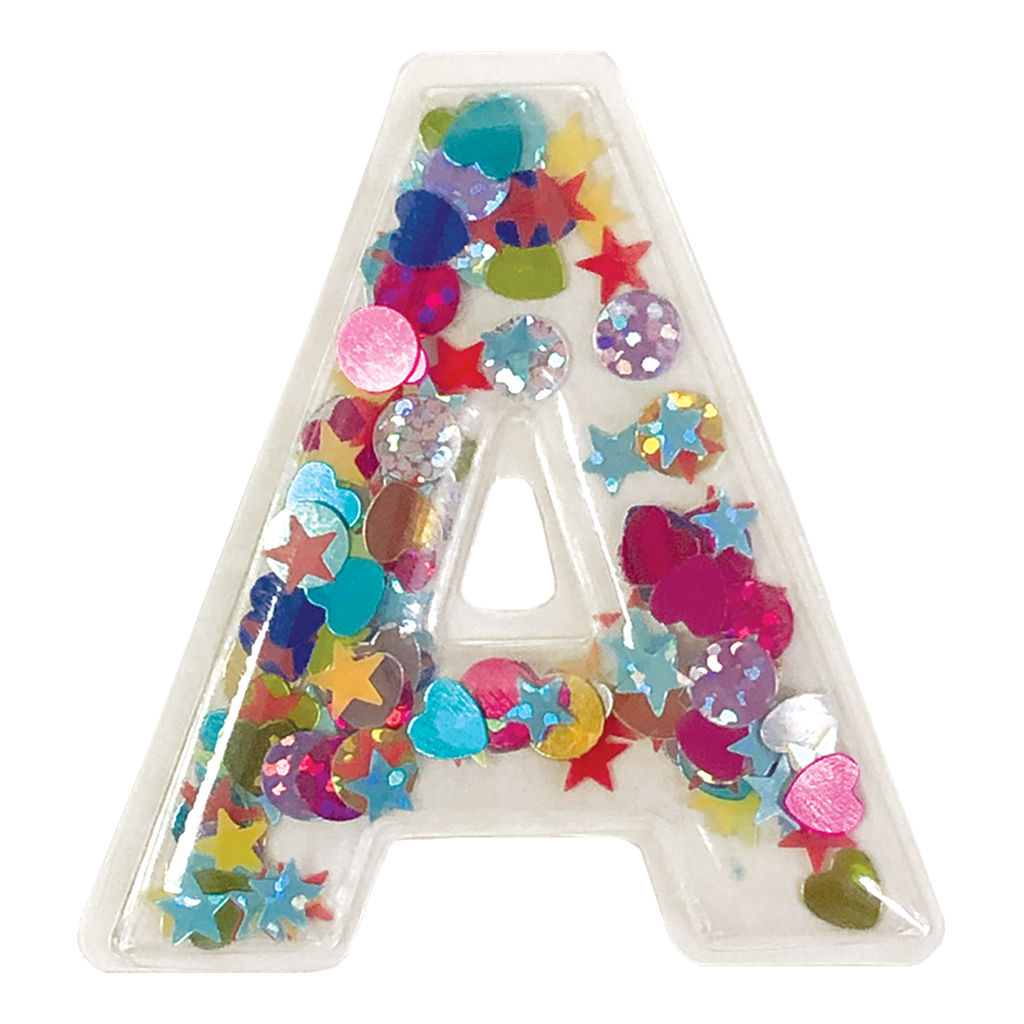 A Initial Confetti Sticker Patch