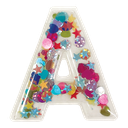 A Initial Confetti Sticker Patch