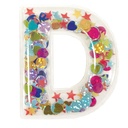 D Initial Confetti Sticker Patch