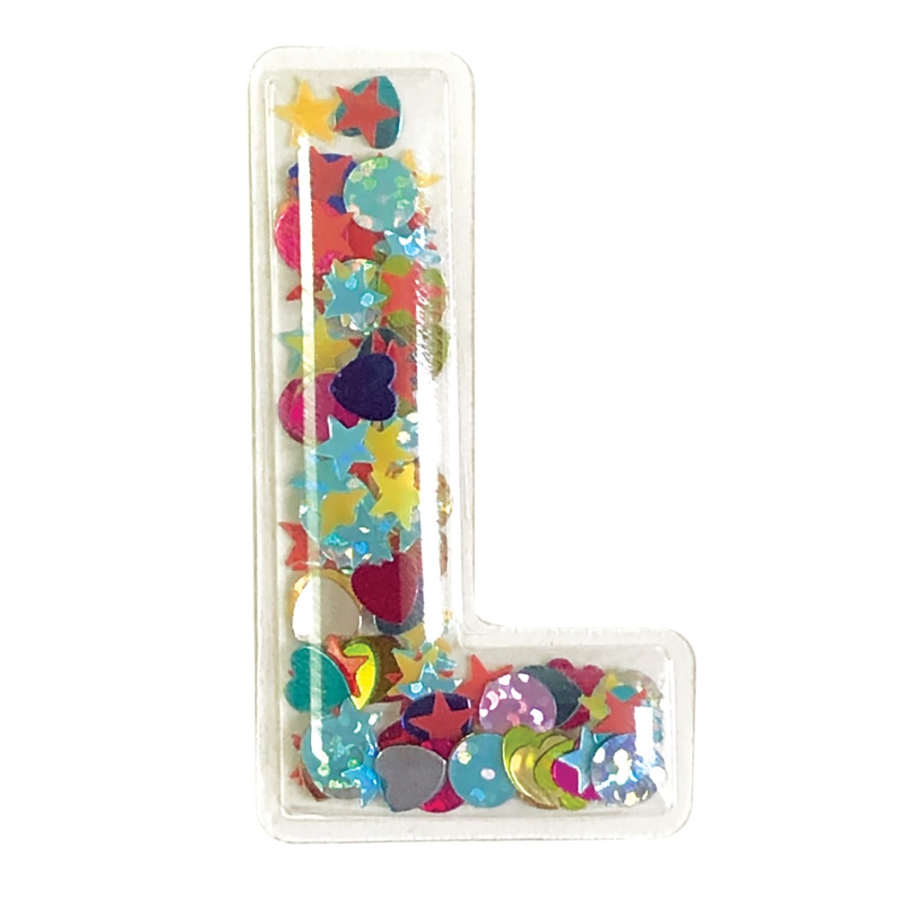 L Initial Confetti Sticker Patch