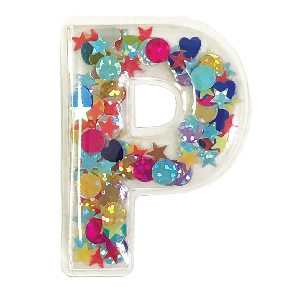 P Initial Confetti Sticker Patch