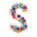 S Initial Confetti Sticker Patch