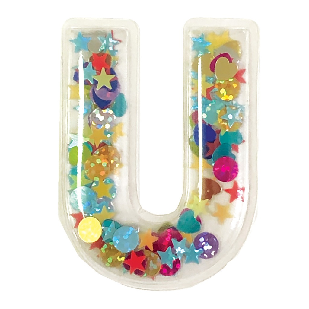 U Initial Confetti Sticker Patch
