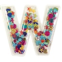 W Initial Confetti Sticker Patch