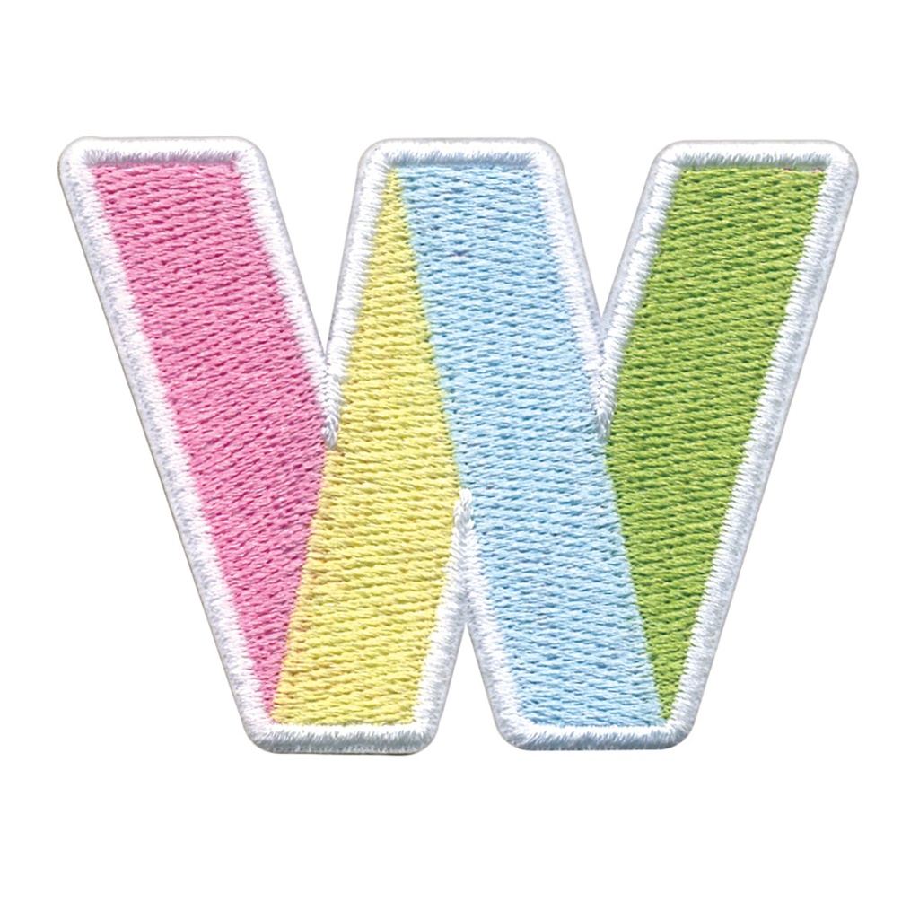 W Initial Color Block Sticker Patch