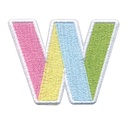 W Initial Color Block Sticker Patch