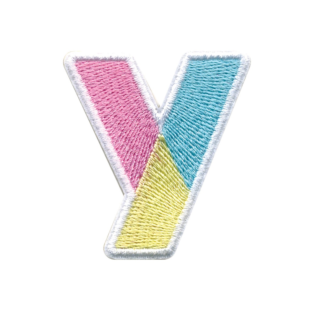 Y Initial Color Block Sticker Patch