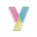 Y Initial Color Block Sticker Patch