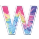 W Initial Tie Dye Sticker Patch