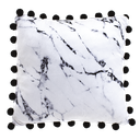 Black Marble Pom-Pom Pillow