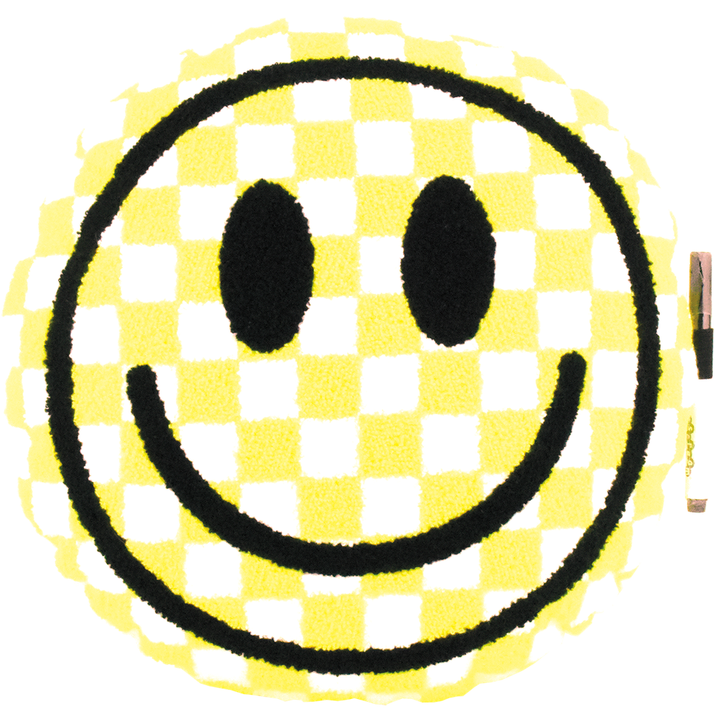 Checkered Smiley Face Autograph Pillow