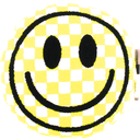 Checkered Smiley Face Autograph Pillow