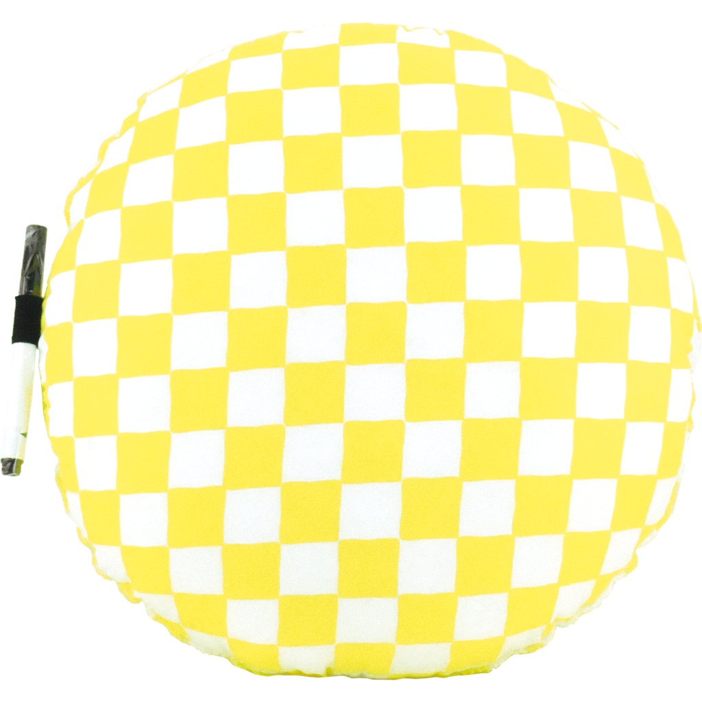 Checkered Smiley Face Autograph Pillow