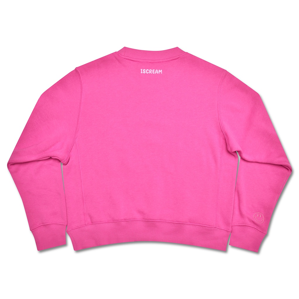 Happy Vibes Pretty Pink Basic Crew Neck Sweatshirt