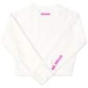 Happy White Basic Crew Neck Sweatshirt