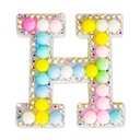 H Alphabet Pastel Bead Iron On Patch