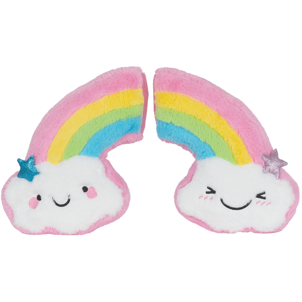 Happy Rainbow Furry Pillow