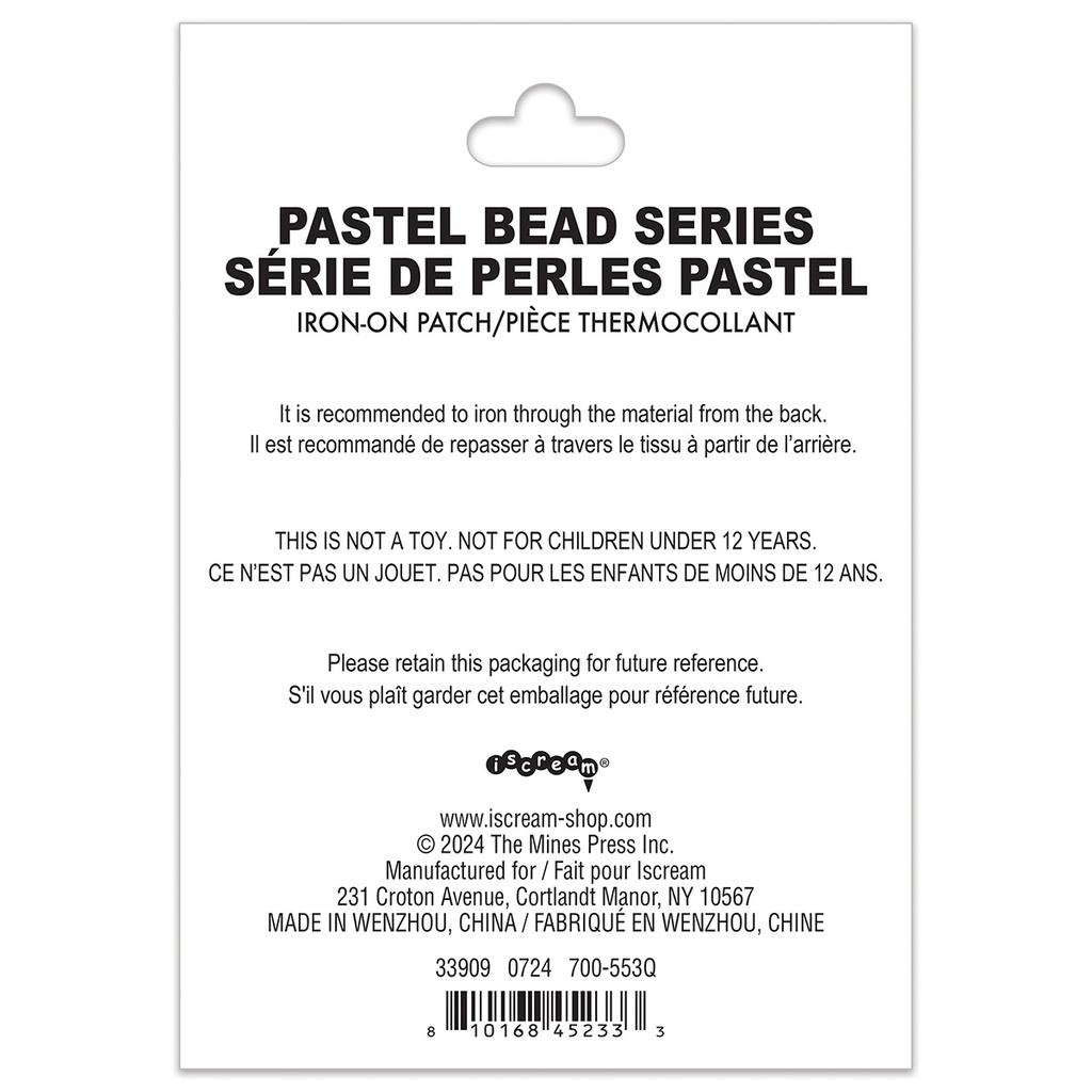 Q Alphabet Pastel Bead Iron On Patch