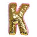 K Initial Reversible Sequin Pillow