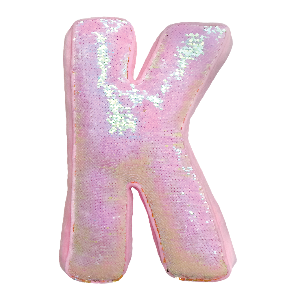 K Initial Reversible Sequin Pillow