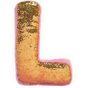 L Initial Reversible Sequin Pillow