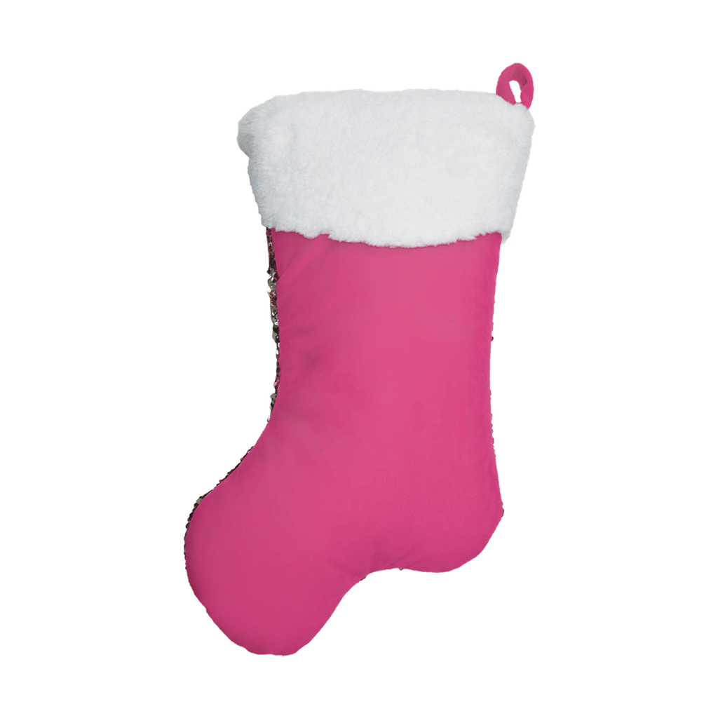 Mini Pink Stocking Reversible Sequin Pillow