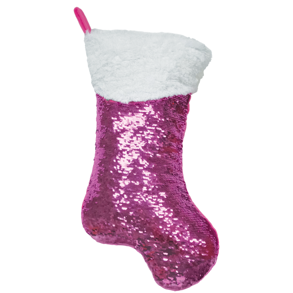 Pink Stocking Reversible Sequin Pillow