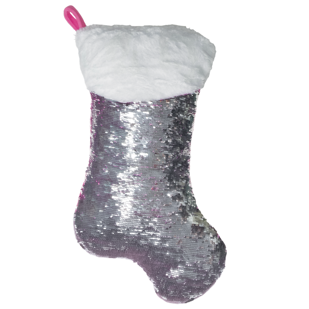Pink Stocking Reversible Sequin Pillow