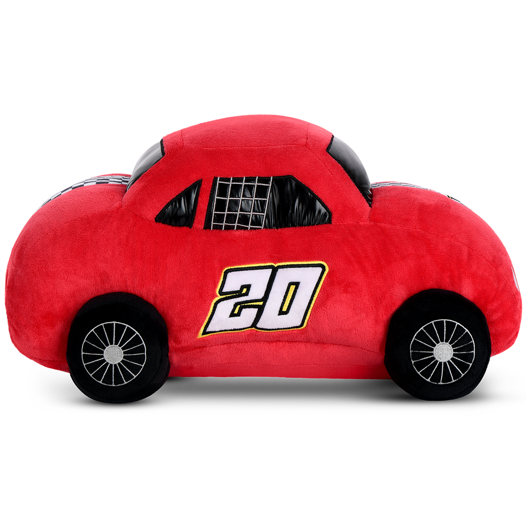 Red Race Car Fleece and Metallic Pillow