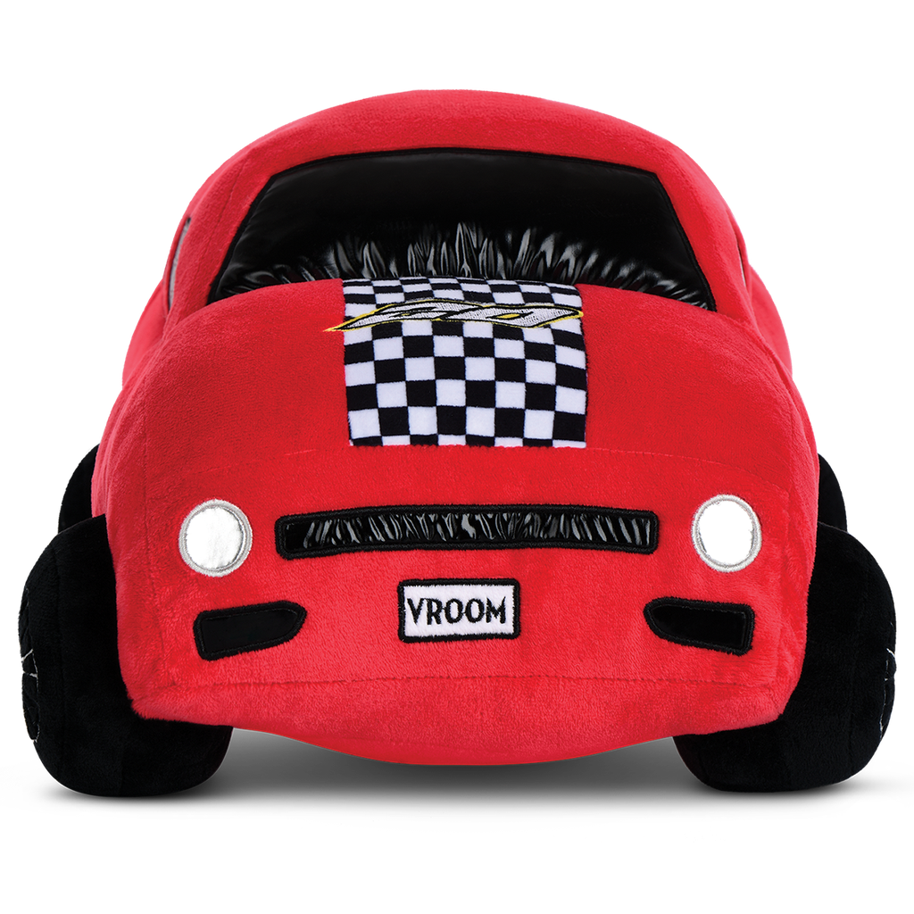 Red Race Car Fleece and Metallic Pillow