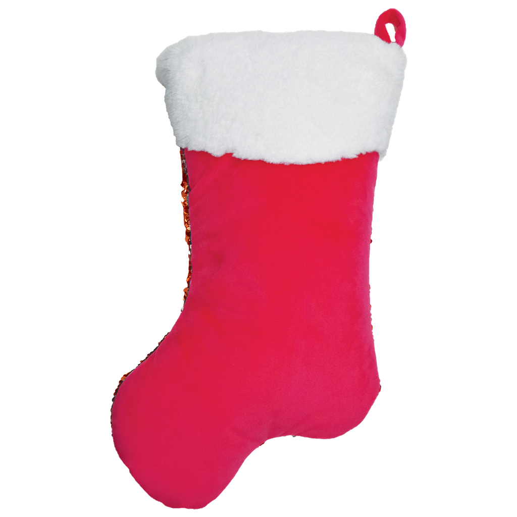 Red and Green Stocking Reversible Sequin Pillow