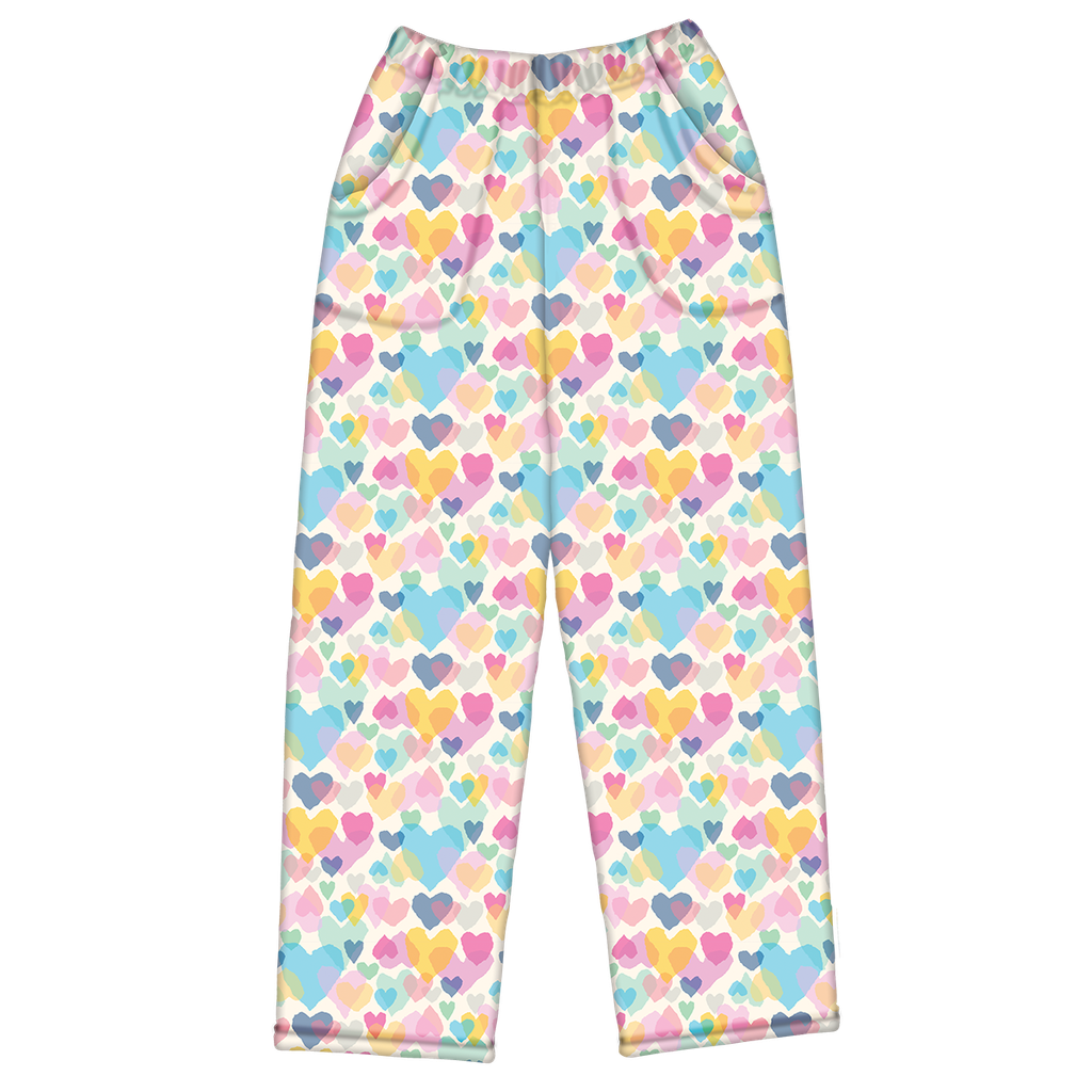 Pastel Hearts Plush Pants