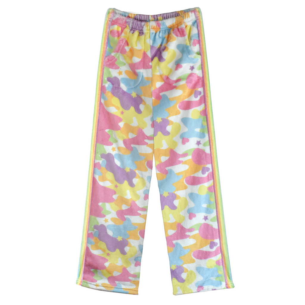 Rainbow Camo Plush Pants