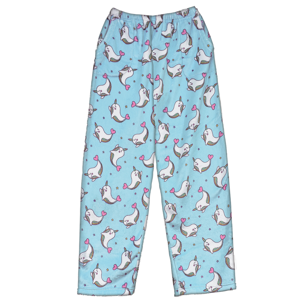 Rainbow Narwhal Plush Pants