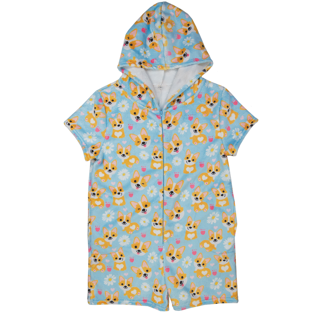 Corgis and Daisies Plush Romper