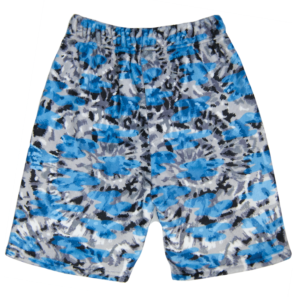 Blue Tie Dye Plush Shorts