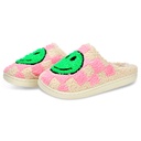 Pink & Green Happy Check Slippers 