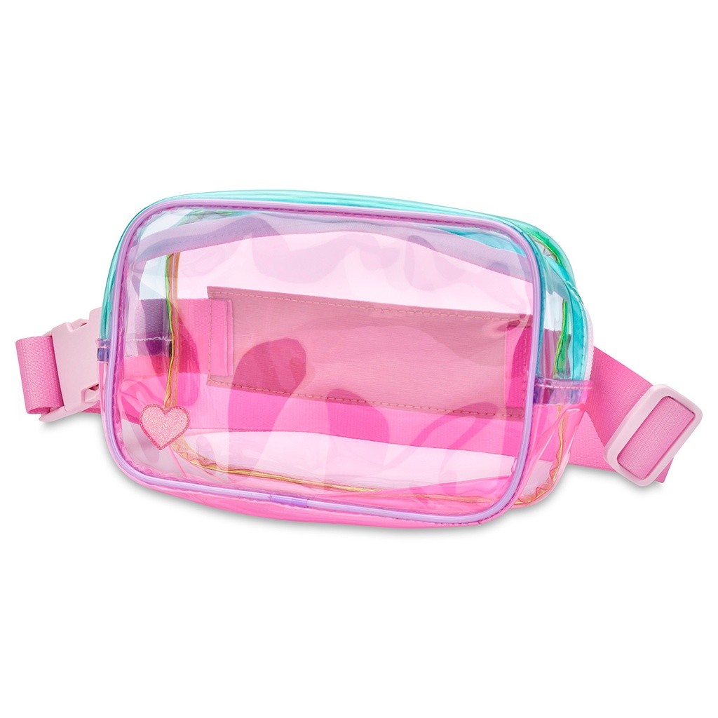 Color Block Clear Belt Bag