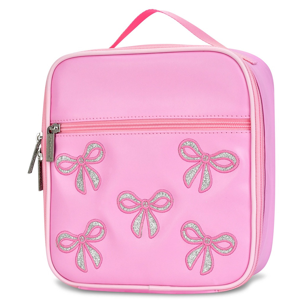 Pink Glitter Bows Lunch Tote