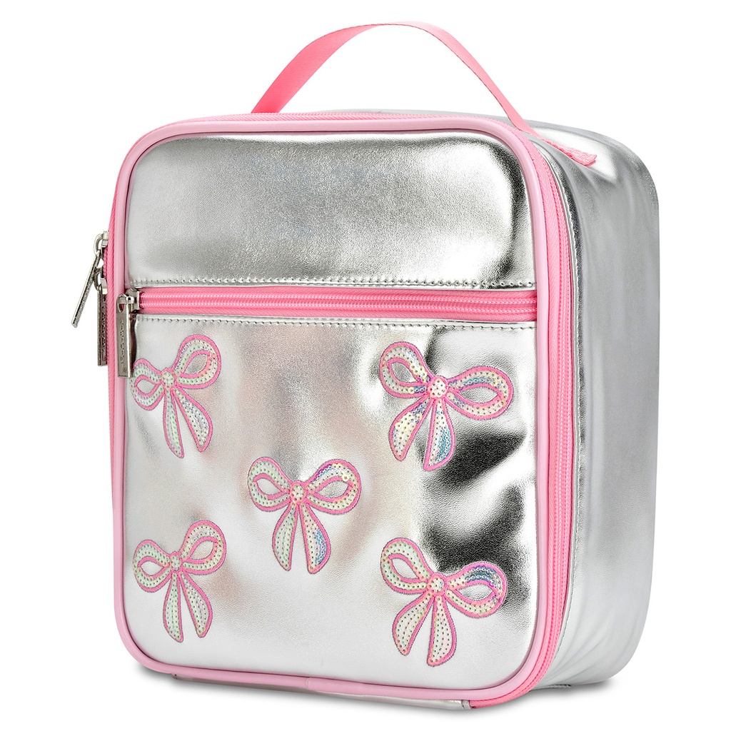 Silver Sequin Bows Lunch Tote - Thumbnail 3