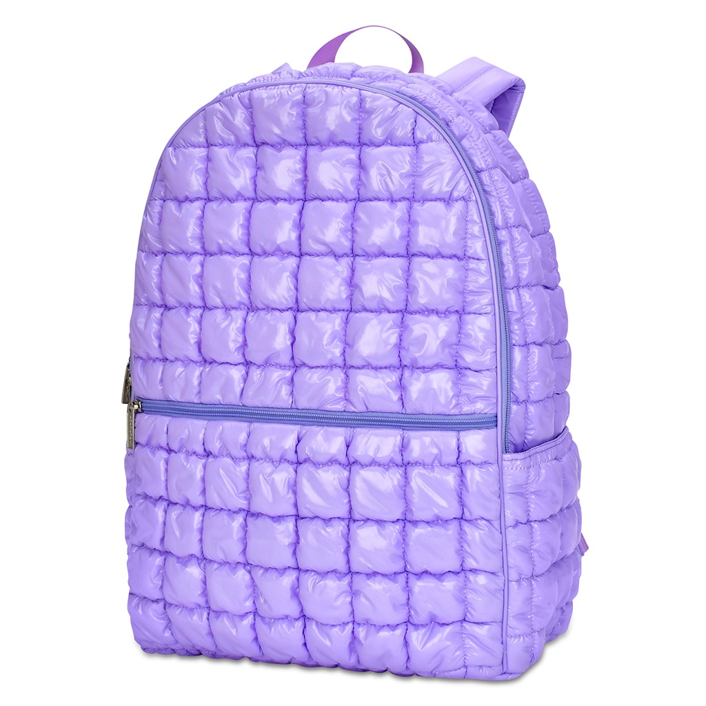 Lavender Shiny Puffer Backpack