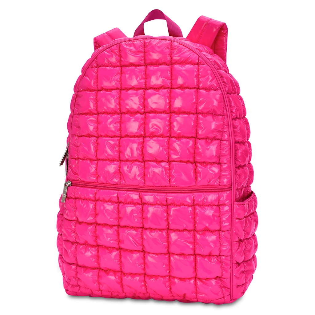 Hot Pink Shiny Puffer Backpack