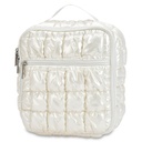 Pearl White Shiny Puffer Lunch Tote
