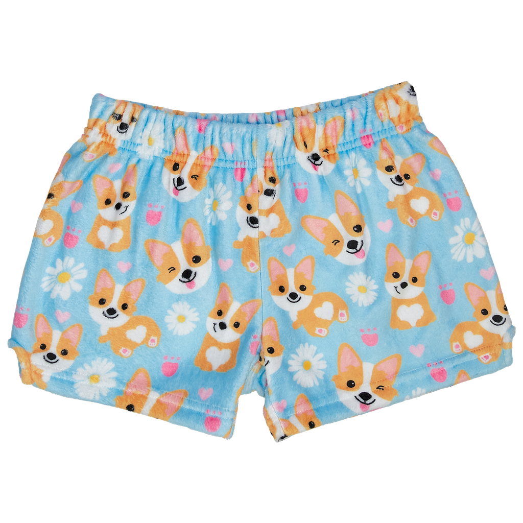 Corgis and Daisies Plush Shorts