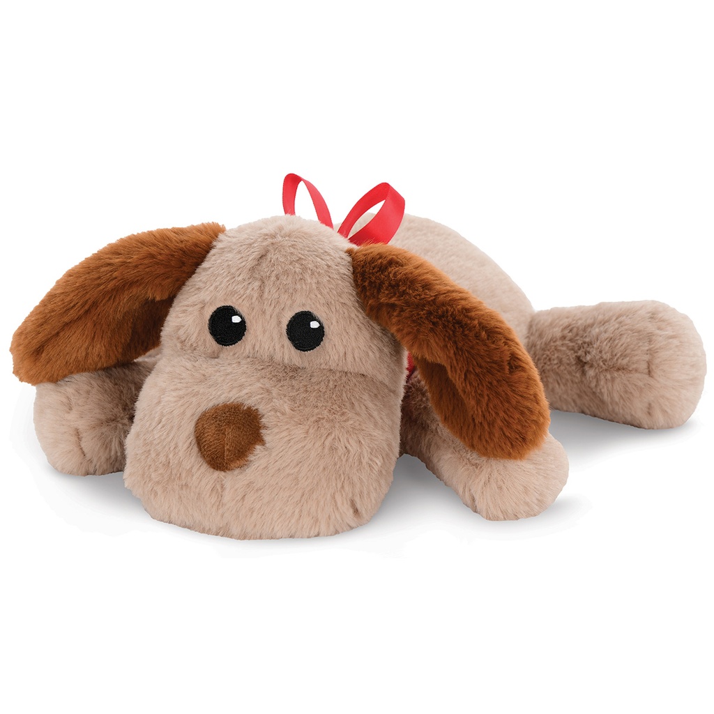 Holiday Puppy Weighted Furry Plush