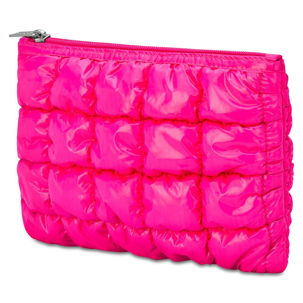 Hot Pink Shiny Puffer Pouch