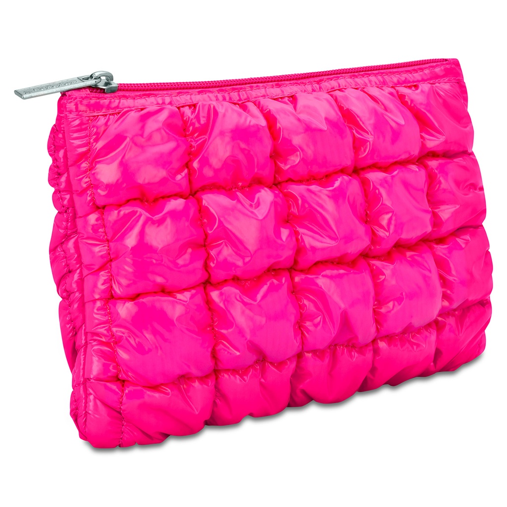 Hot Pink Shiny Puffer Pouch - Thumbnail 3